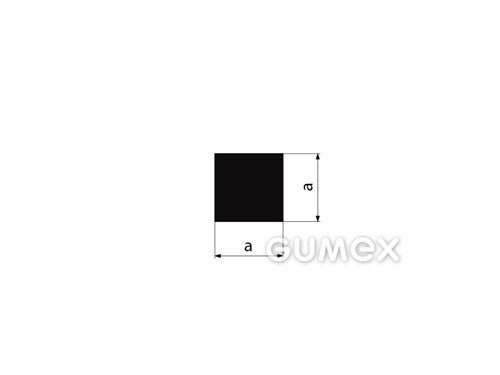 Pryžový profil čtvercový, 6x6mm, 70°ShA, EPDM, -40°C/+100°C, černý